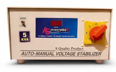 AG Power Plus 5kVA Heavy-Duty Voltage Stabilizer | 30kg Transformer | Metal Body