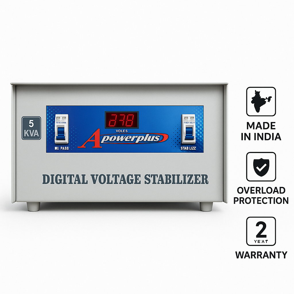 AG Power Plus Copper Mainline Voltage Stabilizer for Home 5 KVA Heavy Duty 4000W 70V-320V 2 Year Warranty